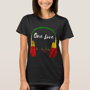 Camiseta Rasta Reggae Music Auriculares Orgullo Jamaiquino