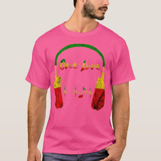 Camiseta Rasta Reggae Music Headphones One Love Jamaica Ras