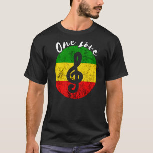 Camiseta Rasta Reggae Rastafari Raots Music Note One Love H