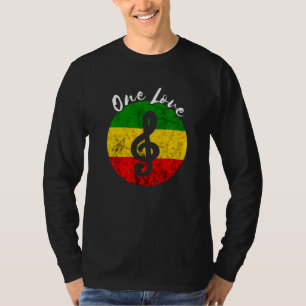 Camiseta Rasta Reggae Rastafari Raots Music Note One Love H