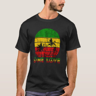 Camiseta Rasta Reggae Un Amor Retro Vintage Atardecer Jamai