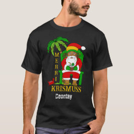 Camiseta Rasta Santa Claus Feliz Navidad