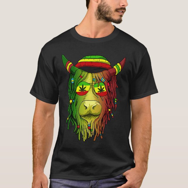 Camiseta Rasta Scottish Highland Cow  Scottish Stoner Cow (Anverso)
