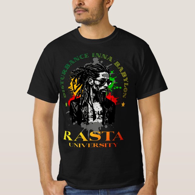 Camiseta Rasta University Disturbance Inna Babylon Reggae (Anverso)