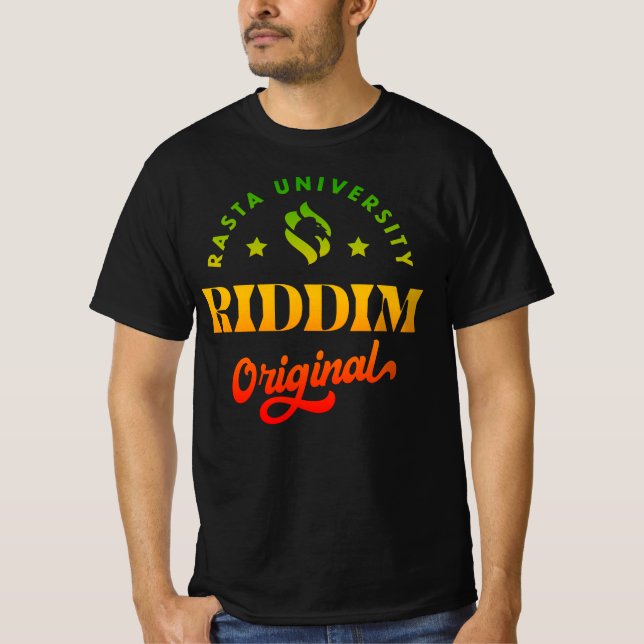 Camiseta Rasta University Riddim Original Rasta Reggae (Anverso)