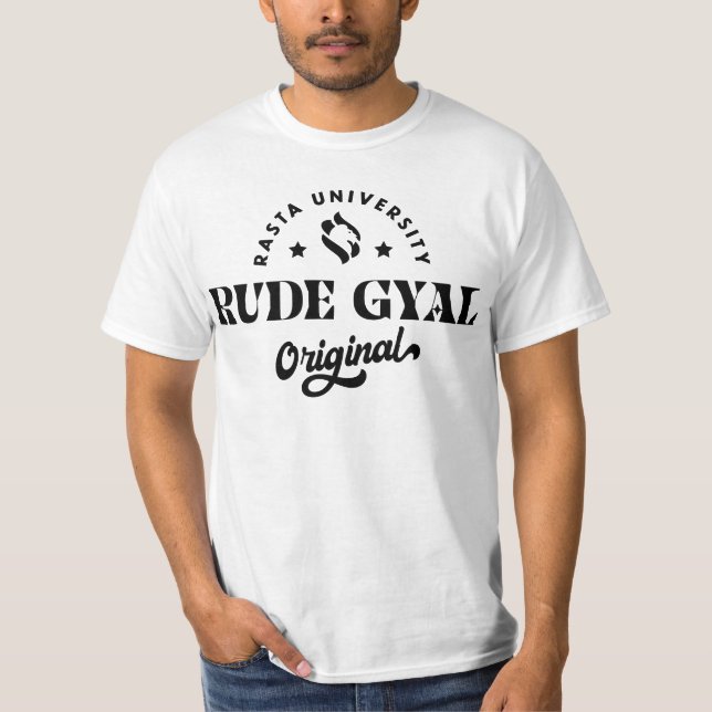 Camiseta Rasta University Rude Gyal Original Reggae (Anverso)