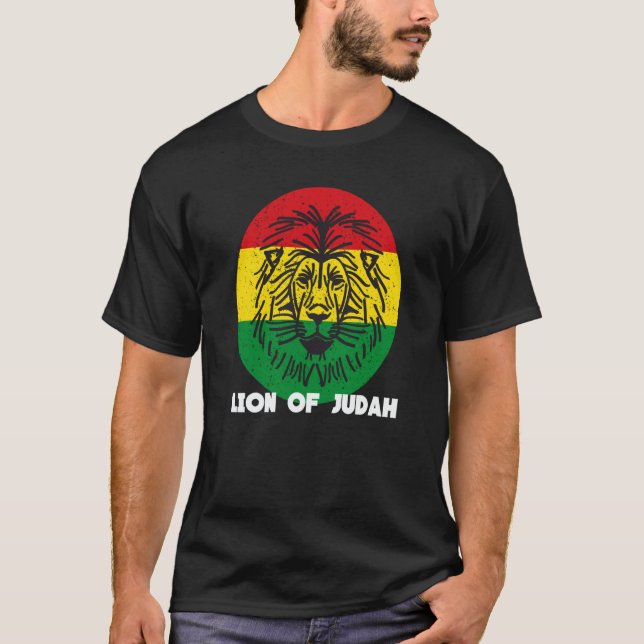 Camiseta Rastafari Lion Head Jamaica Souvenir Rasta Roots R (Anverso)