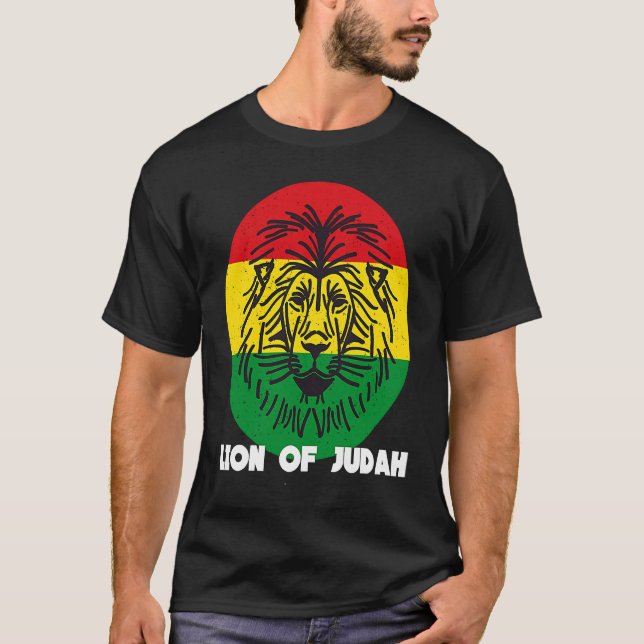 Camiseta Rastafari Lion Head Jamaica Souvenir Rasta Roots R (Anverso)