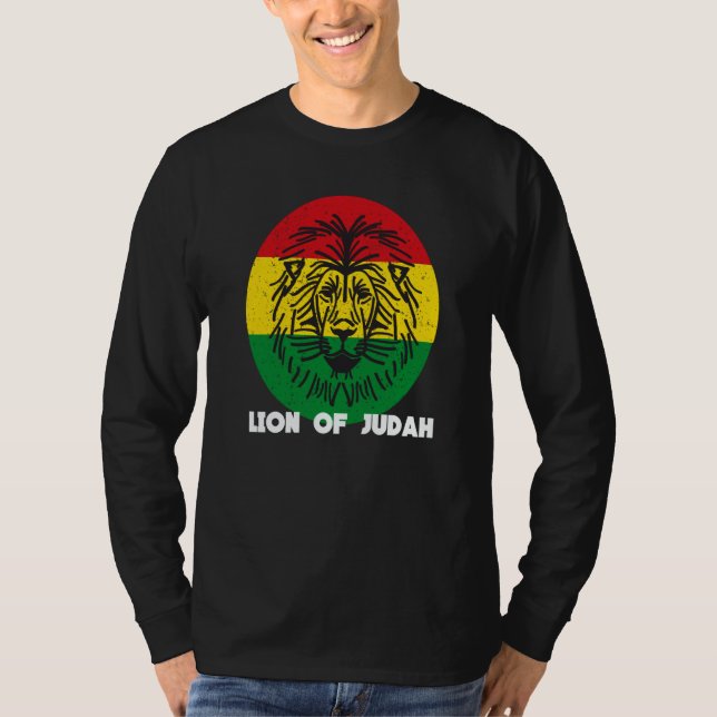 Camiseta Rastafari Lion Head Jamaica Souvenir Rasta Roots R (Anverso)