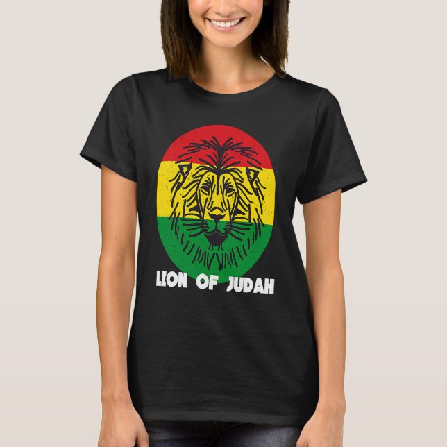 Camiseta Rastafari Lion Head Jamaica Souvenir Rasta Roots R (Anverso)