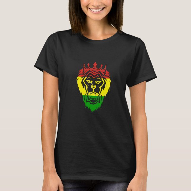 Camiseta Rastafari Lion Head Jamaica Souvenir Rasta Roots R (Anverso)