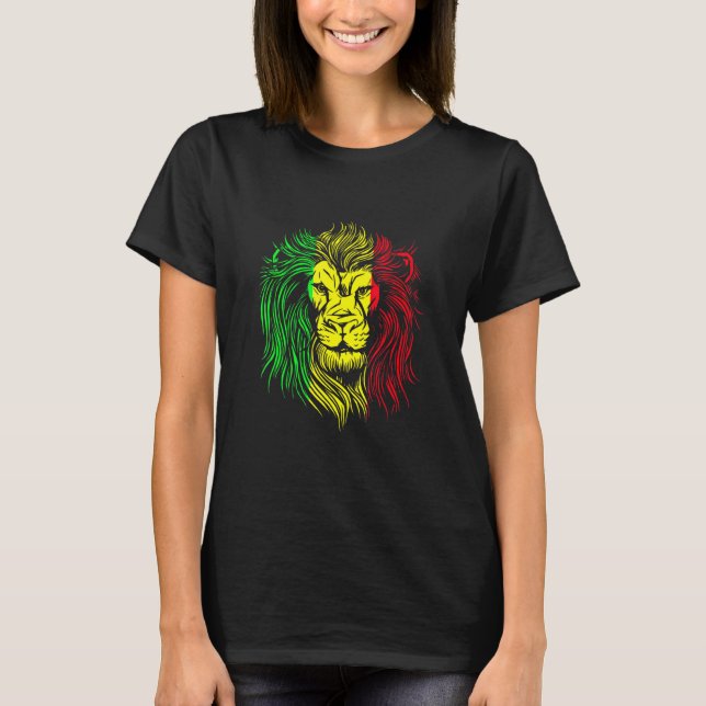 Camiseta Rastafari Lion Mandala Reggae Music Jamaica Rast (Anverso)