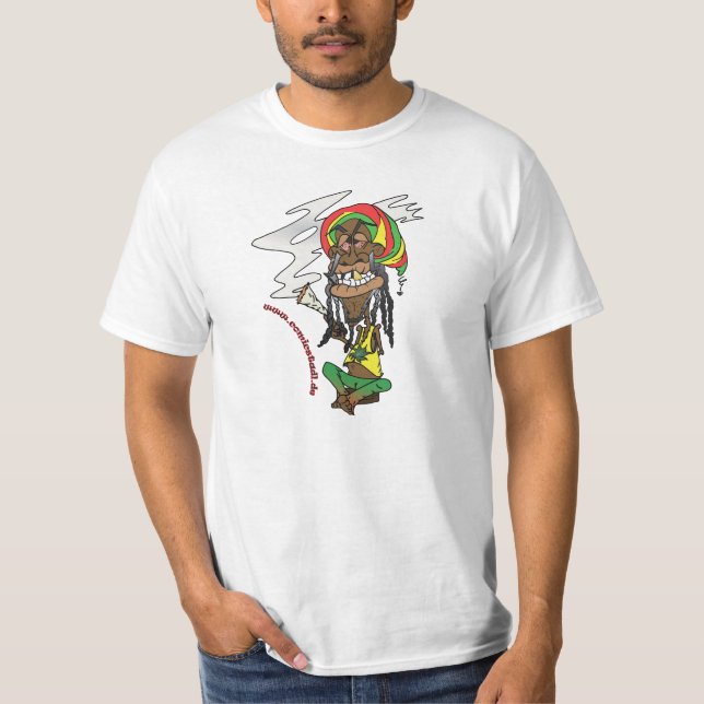 Camiseta Rastafari total gechillter con porro (Anverso)
