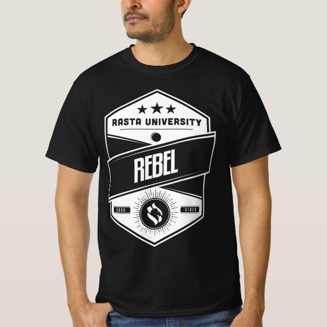 Camiseta Rastal University Rebel Good Vibes Reggae (Anverso)