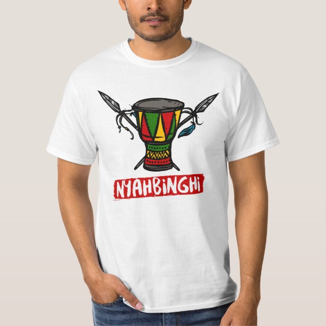 Camiseta Rastaman Nyahbinghi Drum Rasta Colors Reggae (Anverso)