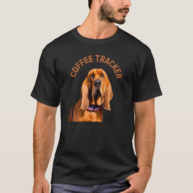 Camiseta Rastreador de café perro de perro de perro (Anverso)