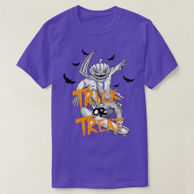 Camiseta Rastreo o tratamiento del esqueleto de la calabaza (Diseño del anverso)