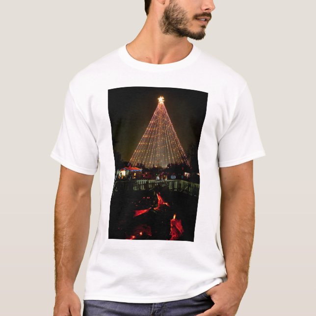 Camiseta Rastro del registro de TreeYule del navidad de las (Anverso)