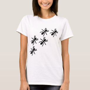 Camiseta rastro negro de la hormiga