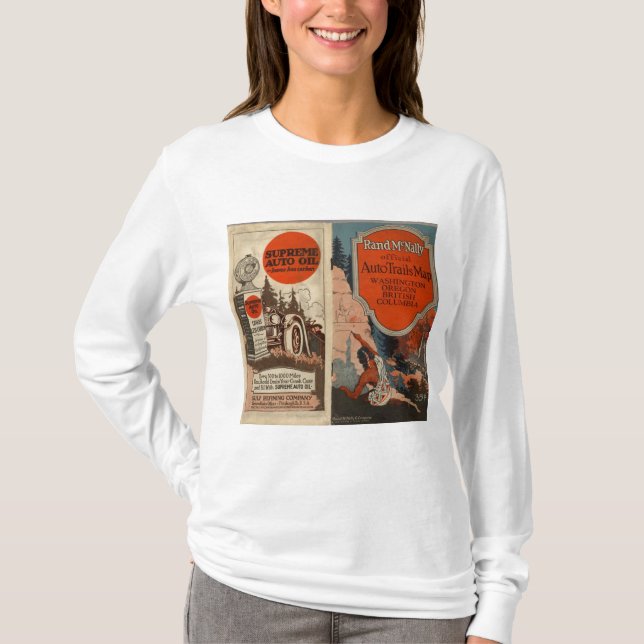 Camiseta Rastros del auto de Washington, Oregon (Anverso)