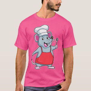 Camiseta Rat as Chef con cuchara de madera de delantal de c