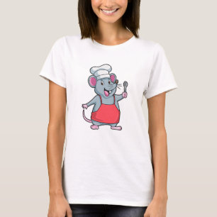 Camiseta Rat as Chef con delantal de cocina y cuchara de ma