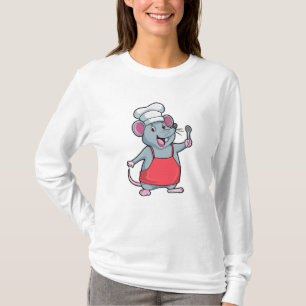 Camiseta Rat as Chef con delantal y cuchara de cocina
