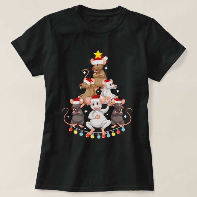Camiseta Rat Christmas Light Rat Lover (Diseño del anverso)