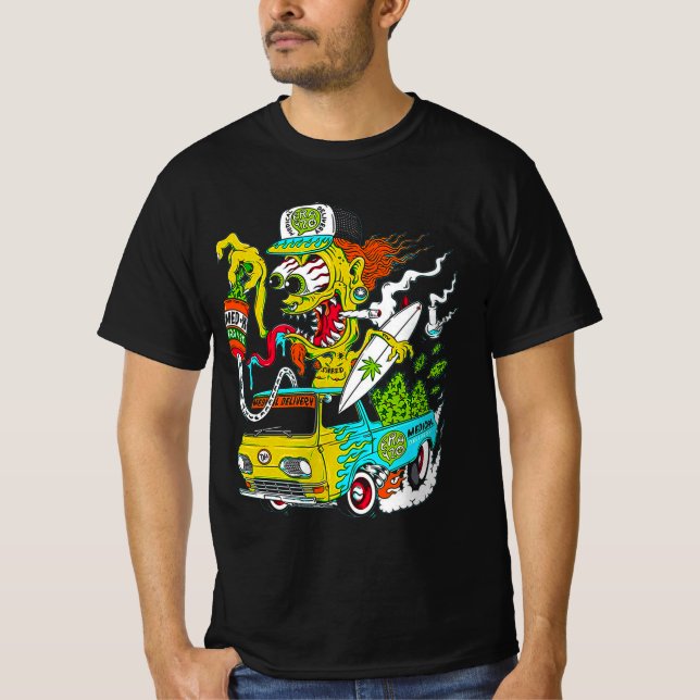Camiseta Rat Fink trixie negro infierno no tiene furia Merc (Anverso)