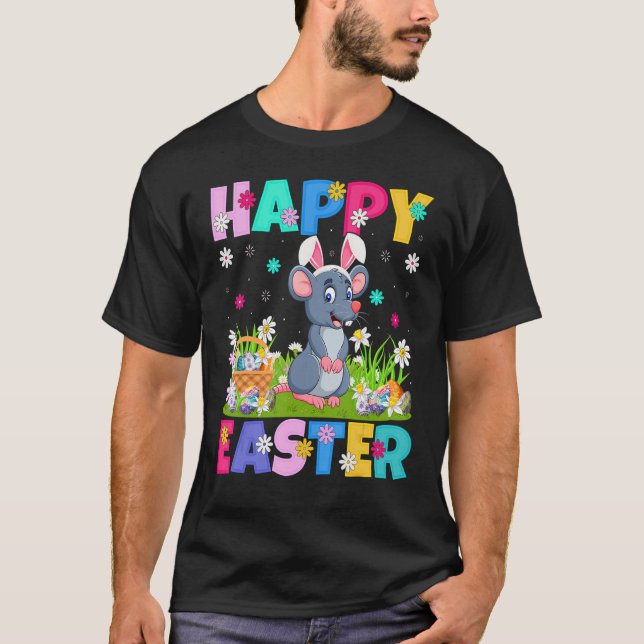Camiseta Rat Happy Easter Bunny Rat Easter Sunday (Anverso)