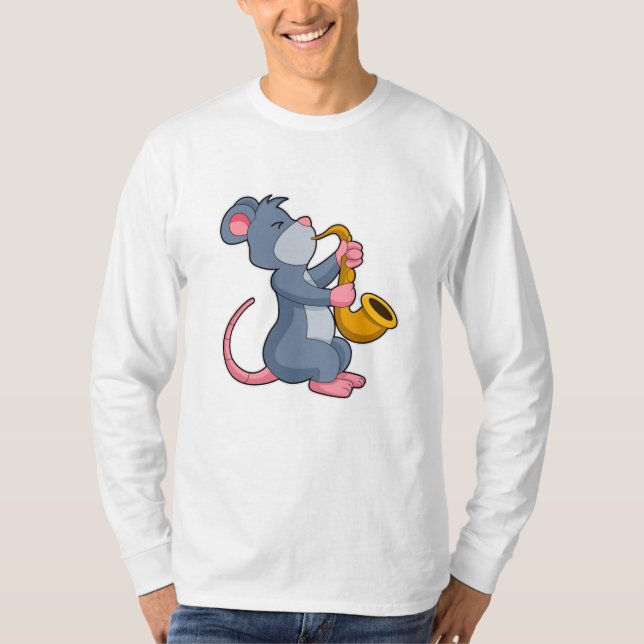 Camiseta Rat Music con saxofón (Anverso)
