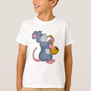 Camiseta Rat Music con saxofón