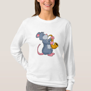 Camiseta Rat Music con saxofón