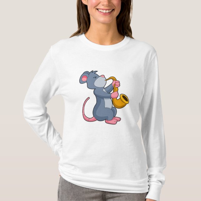 Camiseta Rat Music con saxofón (Anverso)