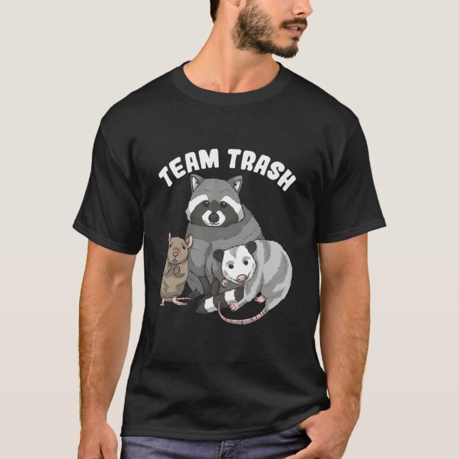 Camiseta Rat Raccoon Racoon Opossum Possum Team Trash (Anverso)