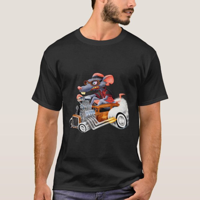 Camiseta Rat Rod Drag Carreras Vieja Escuela Carros Rat On  (Anverso)