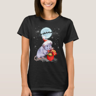 Camiseta Rat Santa Hat Snowman Santa Under Moonlight Christ