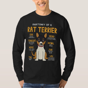 Camiseta Rat Terrier Anatomía Graciosa Perro Mamá Papá Rega