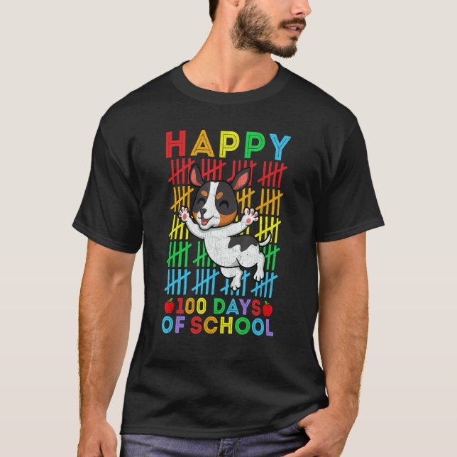 Camiseta Rat Terrier Dog Teacher Student Happy 100 Days of  (Anverso)