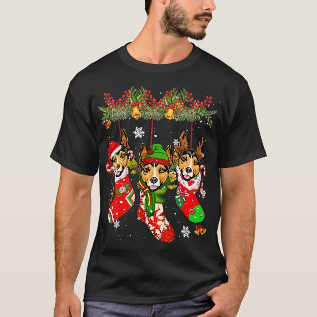 Camiseta Rat Terrier In Socks Navidades Santa Hat Xmas (Anverso)