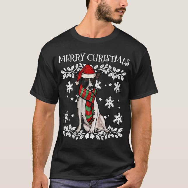 Camiseta Rat Terrier Navidad Ornamento de Navidad Santa (Anverso)