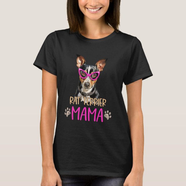 Camiseta Rat Terrier Perro Raza Mama Cute Puppy Madre (Anverso)