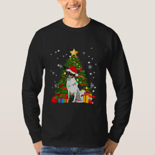 Camiseta Rat Terrier Santa Christmas Tree Light Pajama Dog