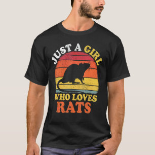 Camiseta Rat Vintage Es Sólo Un Chica Que Ama Las Ratas