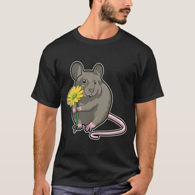 Camiseta Rata con flor amarilla (Anverso)