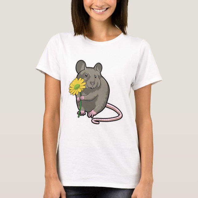 Camiseta Rata con flor amarilla (Anverso)