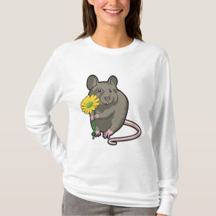Camiseta Rata con flor amarilla
