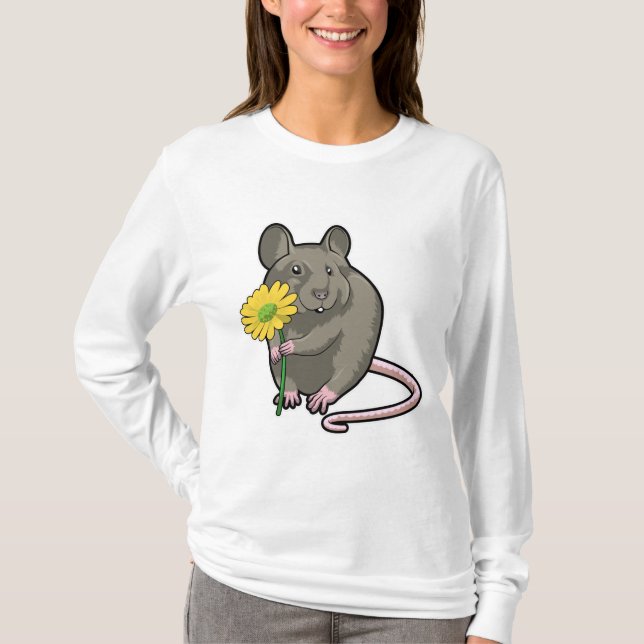 Camiseta Rata con flor amarilla (Anverso)