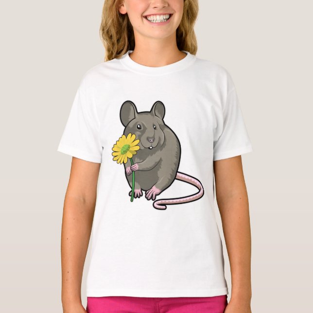 Camiseta Rata con flor amarilla (Anverso)