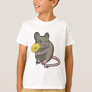 Camiseta Rata con flor amarilla